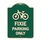 Signmission Designer Series Fixie Parking Only, Green & Tan Heavy-Gauge Alum Sign, 18" L, 24" H, G-1824-23965 A-DES-G-1824-23965 - alternate 1